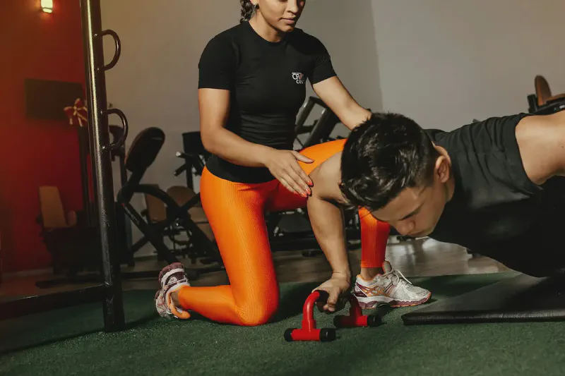 Dumbbells arranged in a compact home workout space