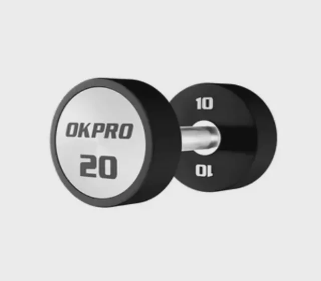 Factory Direct Selling High Quality Urethane Dumbbell Set for Commercial Gym Fitness shown in its Made-in-China supplier listing