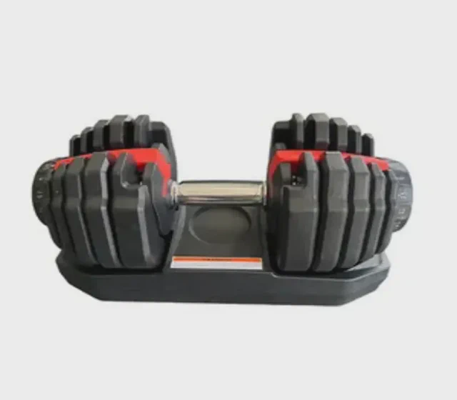 Adjustable Dumbbell Set 24kg 40kg 52.5lb 90lb for Fitness Equipment Gym Equipment shown in its Made-in-China supplier listing