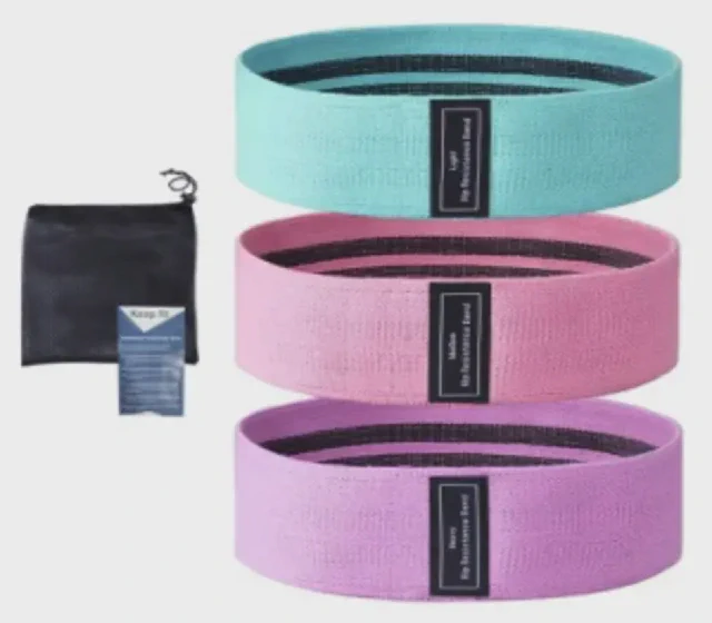 Resistance Bands Exercise Workout Bands for Women and Men 3-Piece Set of Stretch Bands for Booty Legs, Pilates Flexbands Hip Resistance Band shown in its Made-in-China supplier listing